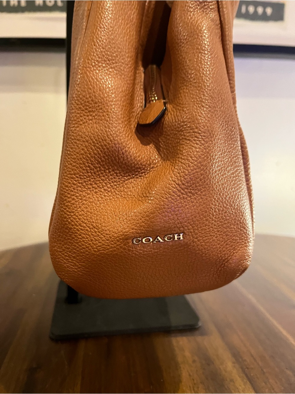 Coach Eddie Leather Hobo Bag in Cognac Brown - Picture 5 of 9